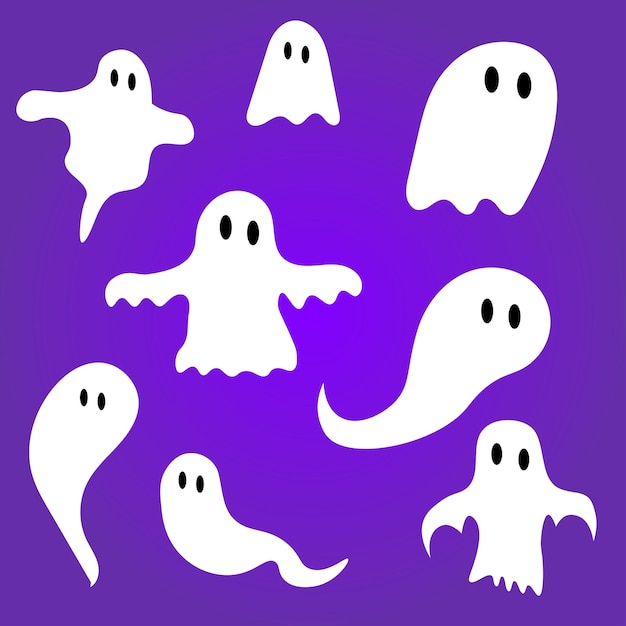 Ghost set on purple background