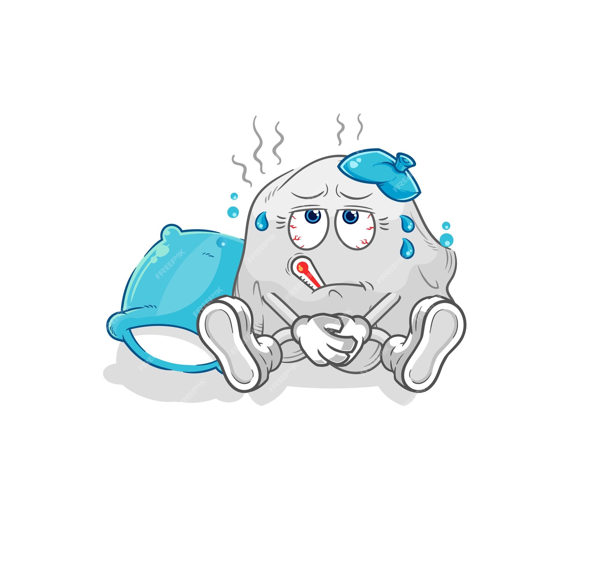 Premium Vector | Ghost sick vector cartoon character Premium Vector | Ghost sick vector cartoon character