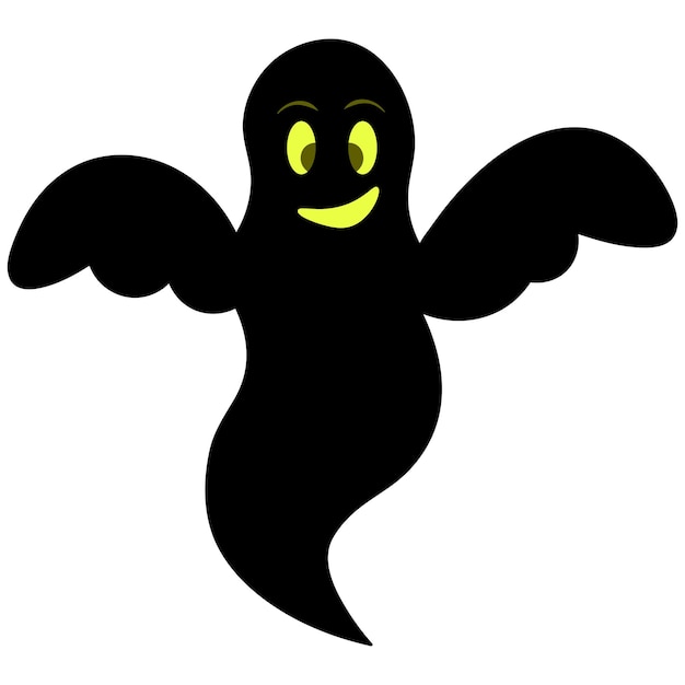 Ghost Silhouet Grijnzende gezichtsuitdrukking Halloween-symbool brengen Mooie grimas Spirit