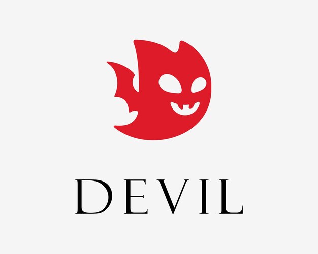 Vector ghost spooky red devil demon evil boo fear creepy fun head face mascot character vector logo design