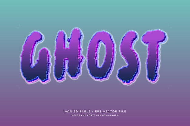 Ghost style editable 3d text effect