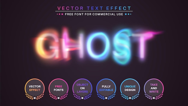 Ghost Unicorn Editable Text Effect Font Style