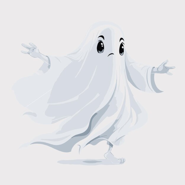 Ghost vector op een witte achtergrond