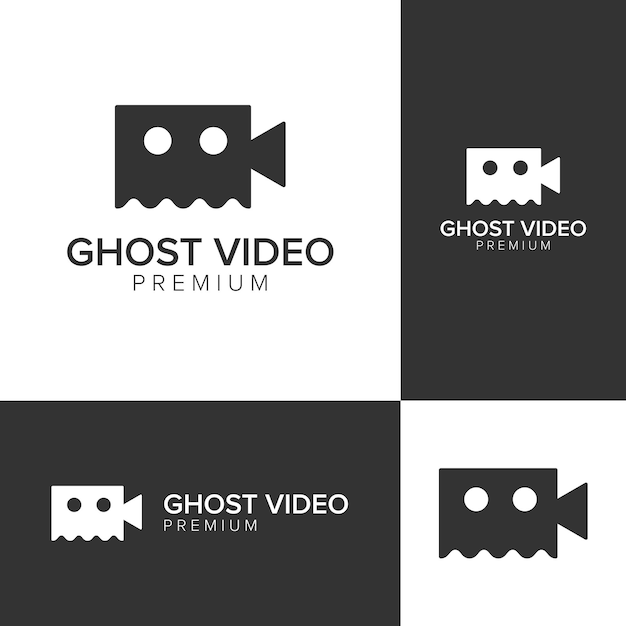 Призрак видео логотип значок вектор шаблон