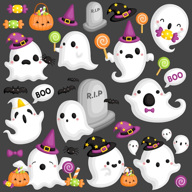 Ghost with Halloween Accessories