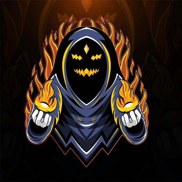 Ghost wizard esport mascot logo