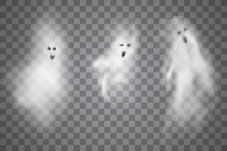 Vector 幽霊のようなファントム フライ フィギュア半透明の孤立した ghostvector イラストのセット