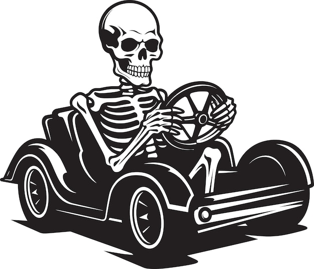 Ghostly Roadster Een Skeleton Driver Racing door Haunted City StreetsSkeletal Shuttle A B