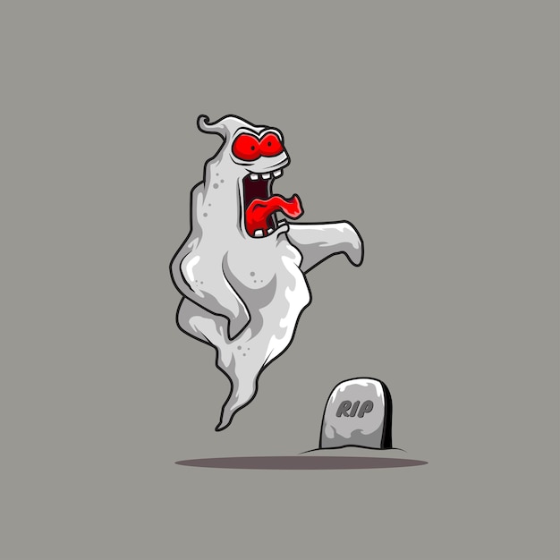 Ghosts come out of the grave illustration