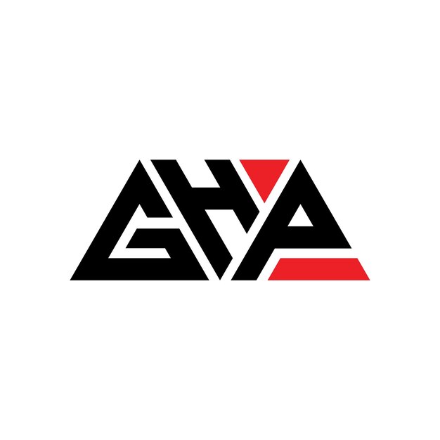 GHP triangle letter logo design with triangle shape GHP triangle logo design monogram GHP triangle vector logo template with red color GHP triangular logo Simple Elegant and Luxurious Logo GHP