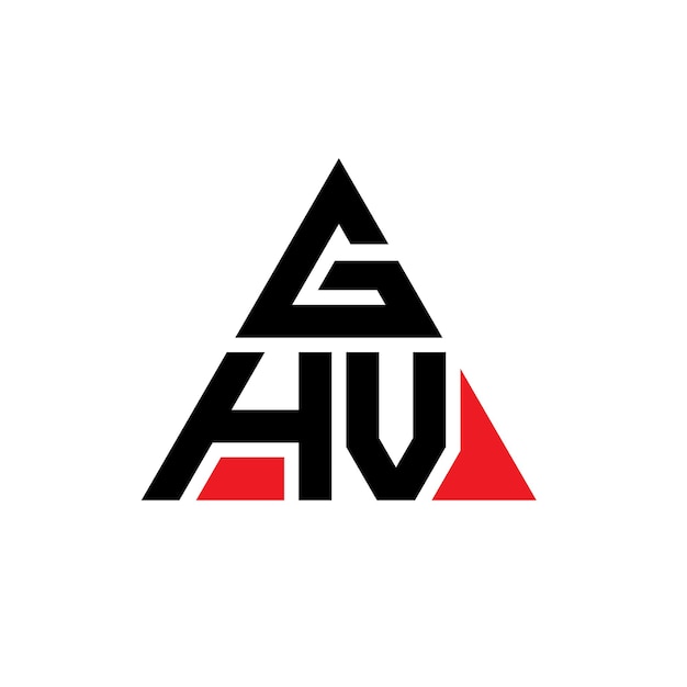 Вектор ghv треугольная буква дизайн логотипа с треугольной формой ghv триугольная конструкция логотипа монограмма ghv трехугольный вектор логотипа шаблон с красным цветом ghv трехкутный логотип простой элегантный и роскошный логотип