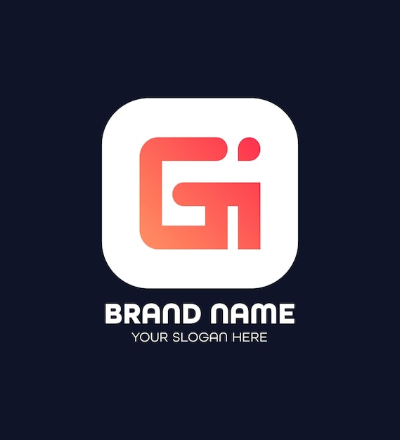 gi modern letter logo design concept