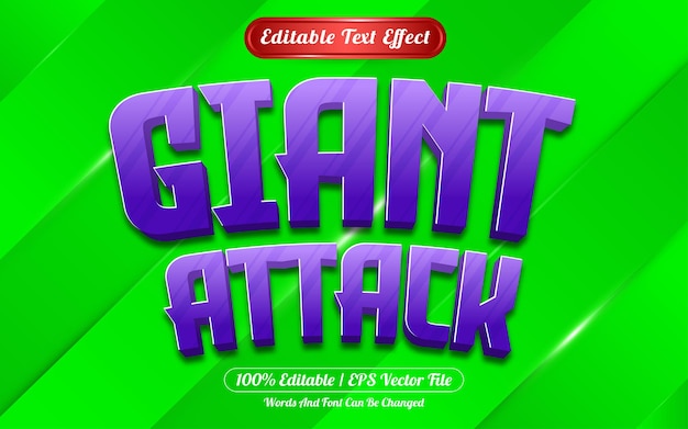 Giant attack editable text effect game style