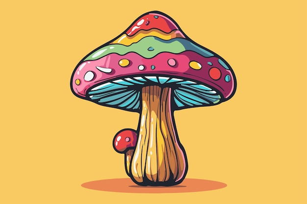 Vector giant candy mushroom