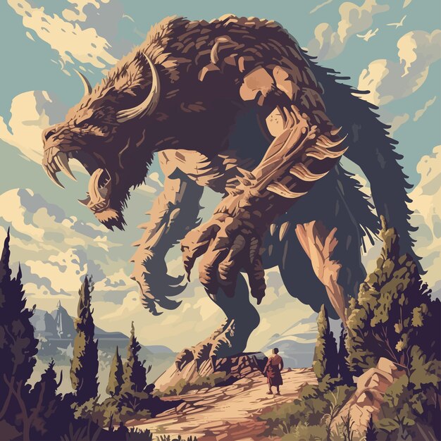 Vector giant_geryon_monster_greek_mythology_titan