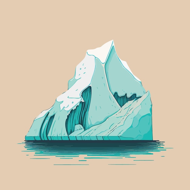 Giant ice mass iceberg floating