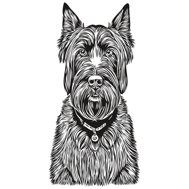 Giant schnauzer dog vector graphics hand drawn pencil animal line illustration realistic breed pet