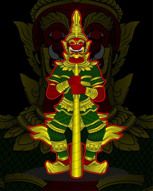 Giant thai style vector illustration