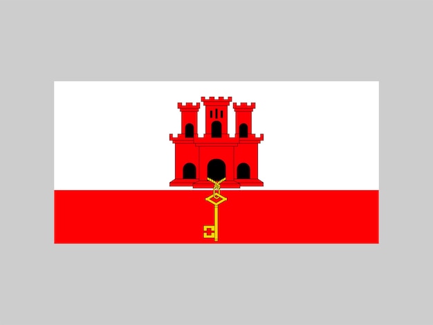 Gibraltar flag official colors and proportion Vector illustration