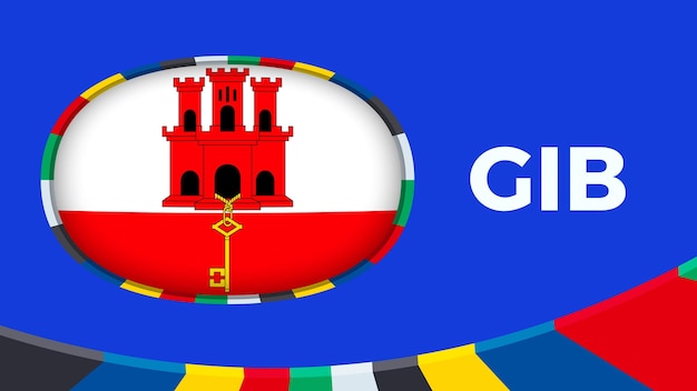 Gibraltar flag stylized for european football tournament qualification