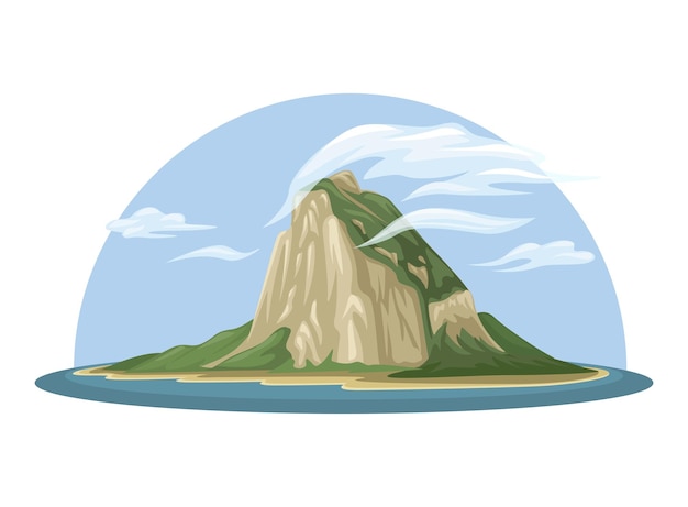 Vector gibraltar mountain landmark illustration vector