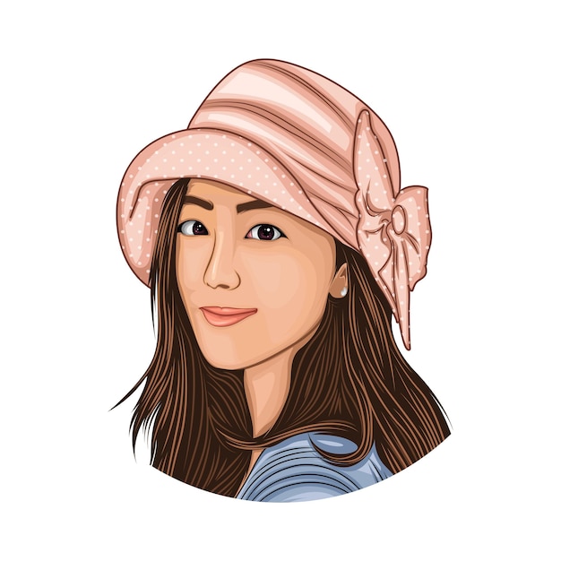giel vector portrait illustration
