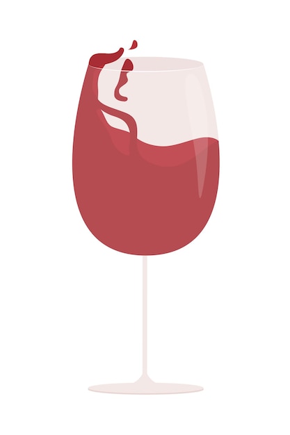 Gieten van wijn in glas semi-egale kleur vector-object