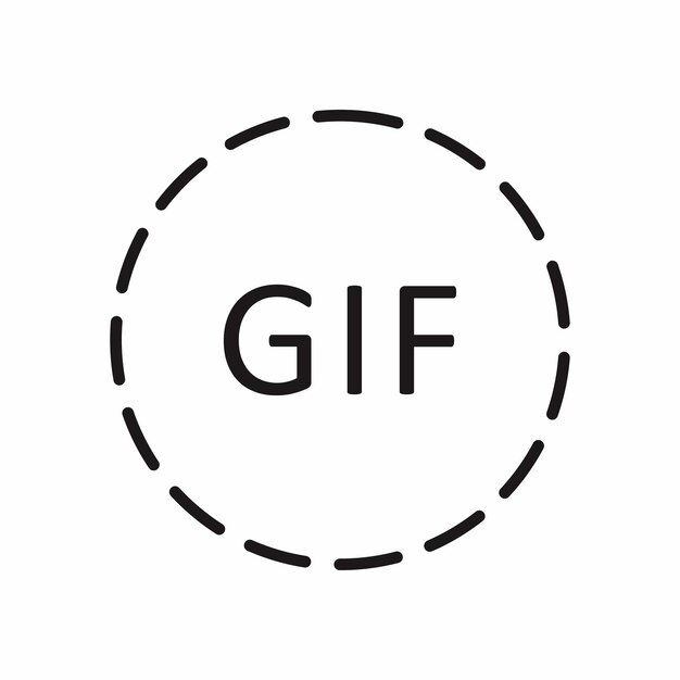 gif icon illustration with outline style