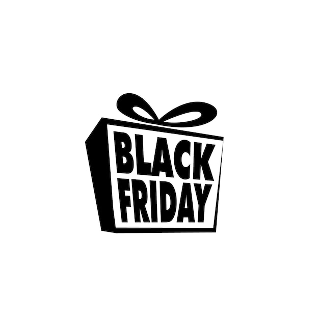 Gift Box Black Friday Sale typografie ontwerp voor sjabloon, wenskaart, poster, banner, badge