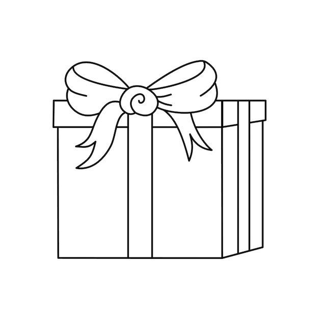 Scatola regalo cartone animato illustrazione vettoriale scatola regalino caricatura disegno giocoso disegno presente