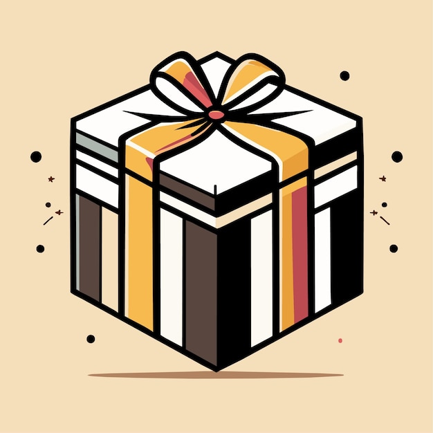 Vector gift box doodle vector illustration