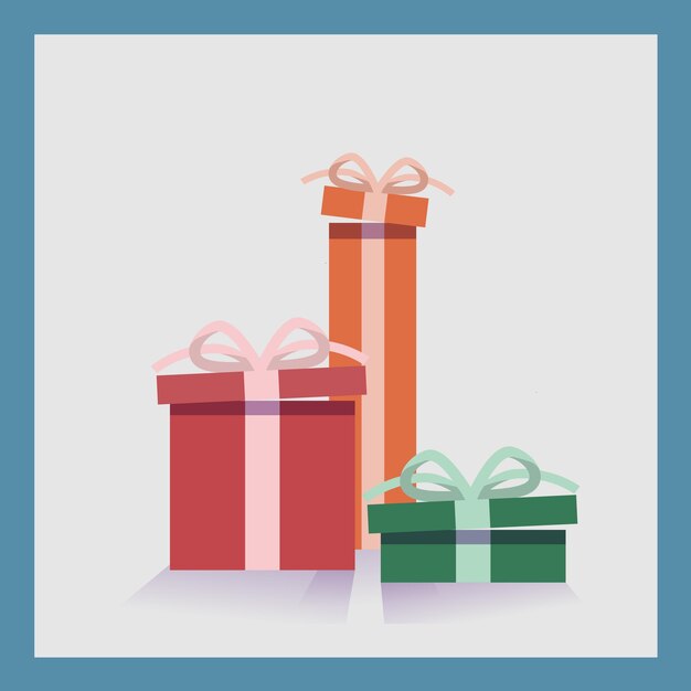 Vector gift box flat design