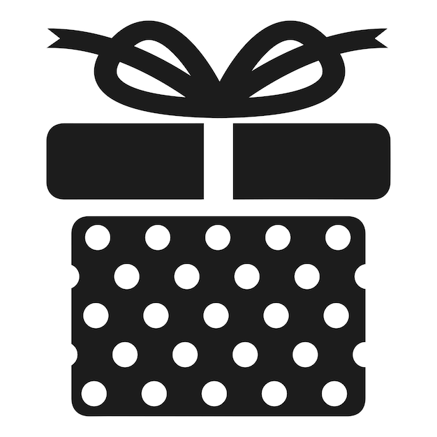 Gift box in flat style icon vector