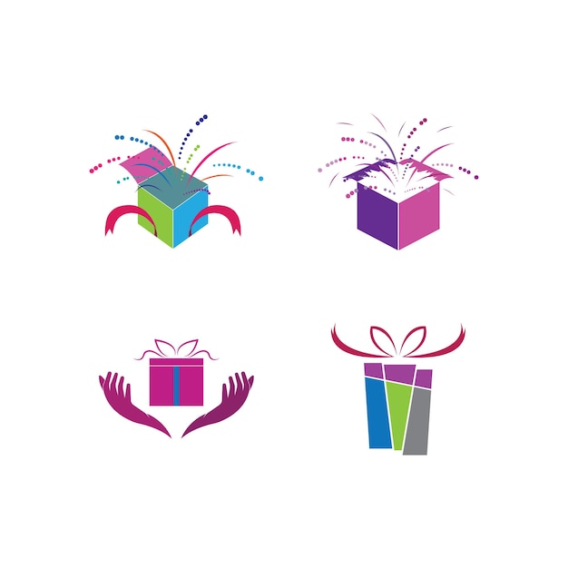 Vector gift box gift shop logo icon vector design