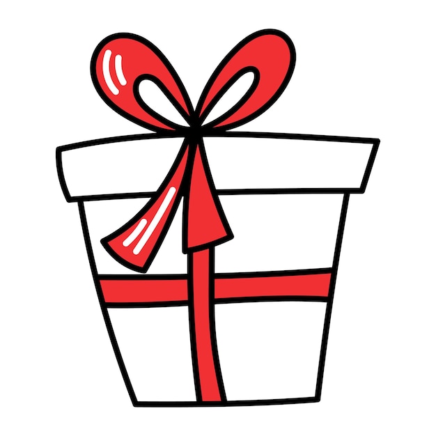 Confezione regalo dono con nastro confezione regalo sorpresa rosa illustrazione vettoriale su sfondo bianco