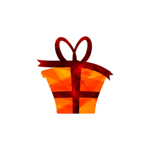 Иконка подарочной коробки Рождественский подарок Рождественский символ наброски шаблона векторной иллюстрации