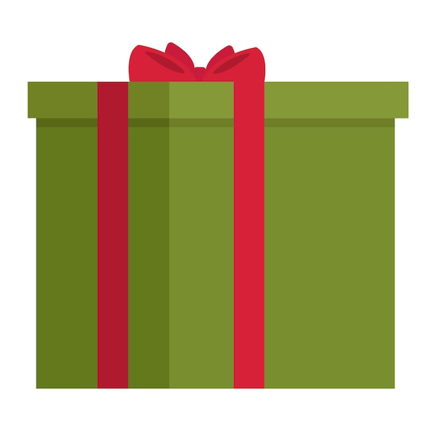 Gift box icon. Flat illustration of gift box icon for web design