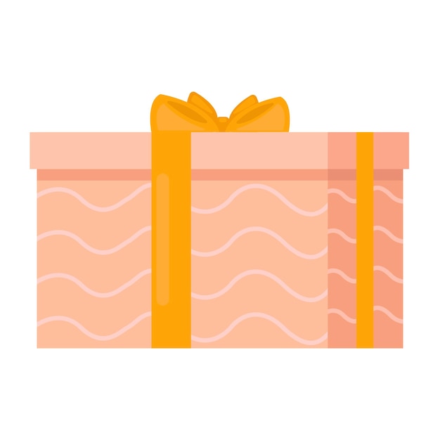 Gift box icon. Flat illustration of gift box icon for web design