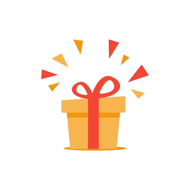 Vector gift box icon vector flat design template