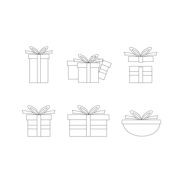 Gift box icons set, vector symbol. gift icon isolated on white background.