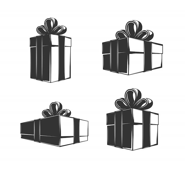 Gift box isolated illustration in hand drawn