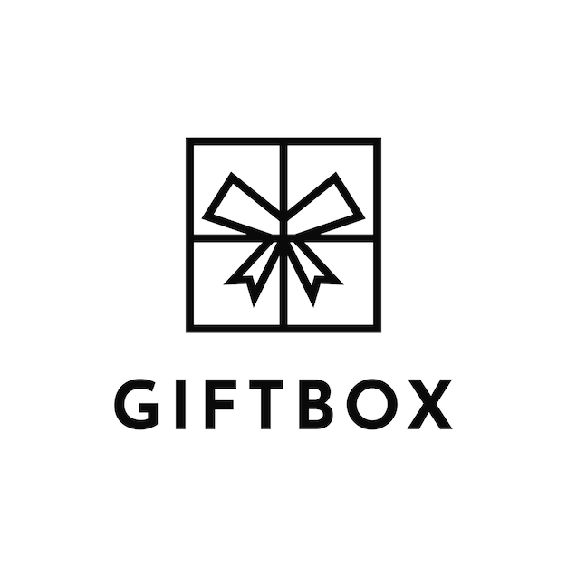 Gift box logo design creative idea