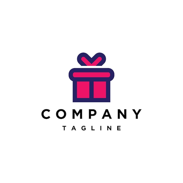 Vector gift box logo icon design template