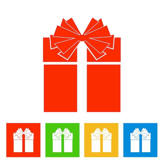 Gift box. New Year icon. Vector illustration