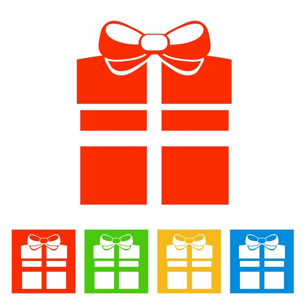 Gift box. new year icon. vector illustration