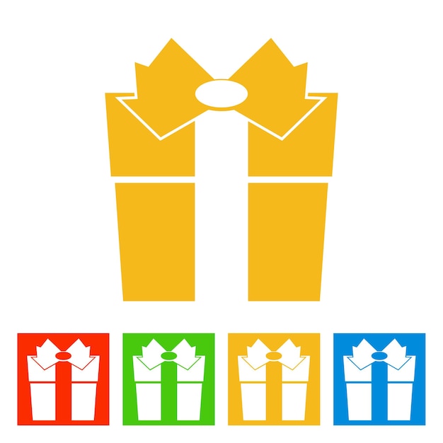 Gift box. new year icon. vector illustration