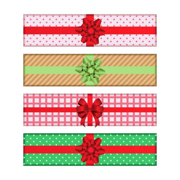 Gift box set isolated on white