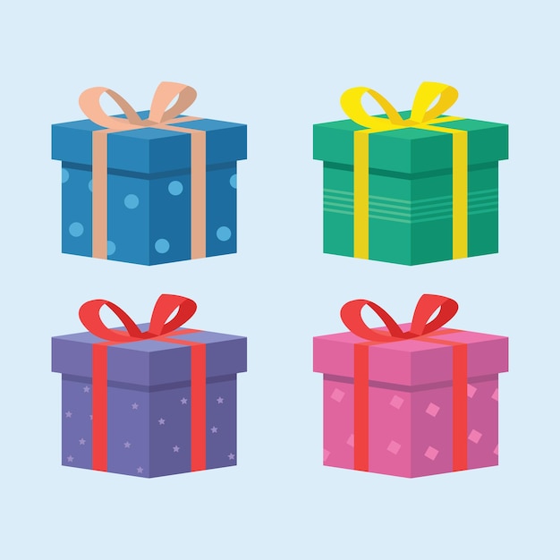 Gift box set vector illustration