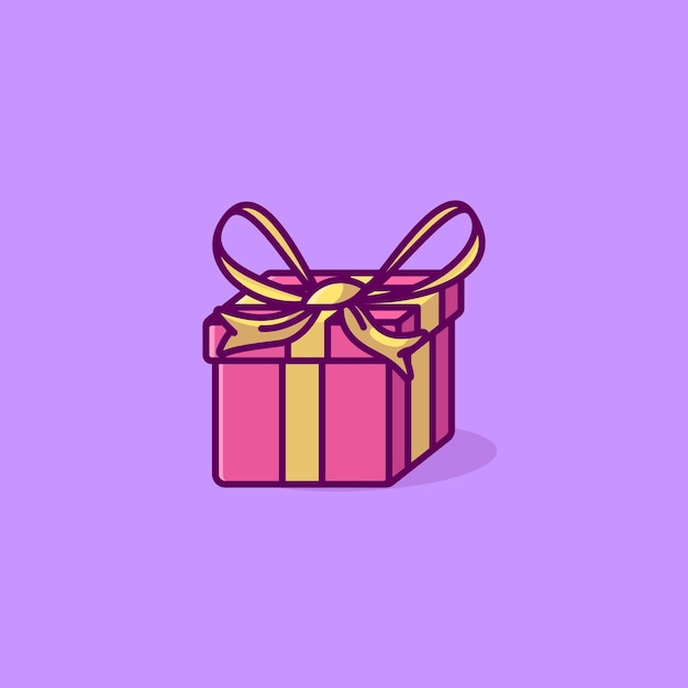 Gift box simple cartoon vector illustration marketing concept icon isolated