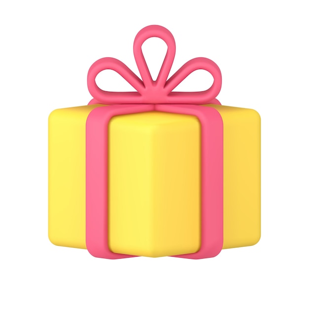 Gift box with bow d icon vector illustration